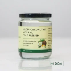 Hũ dầu dừa ép lạnh thể tích 200ml